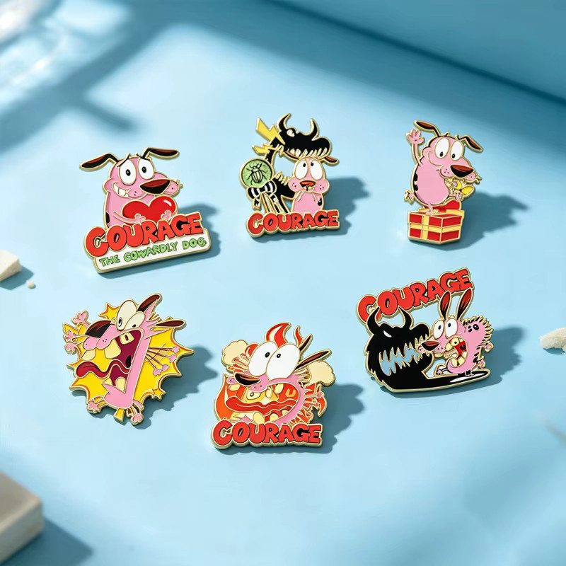 Bandai Courage The Cowardly Dog Emaille-Anstecknadeln, Brosche, Metall-Reversnadel - Bild 2