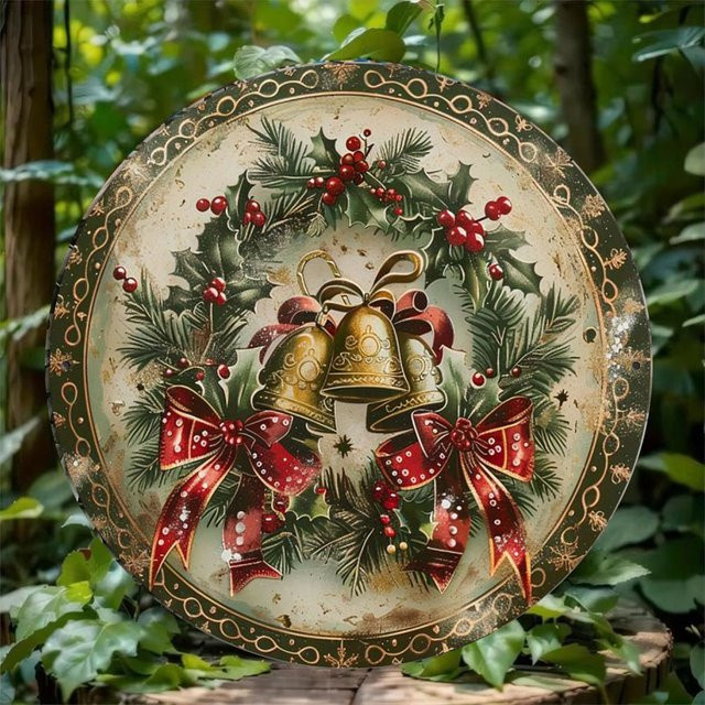 Dekoratives hängendes Schild Potdemiel Weihnachten 2D flach geometrisch B: 20 cm, H: 20 cm, T: 20 cm - Bild 1