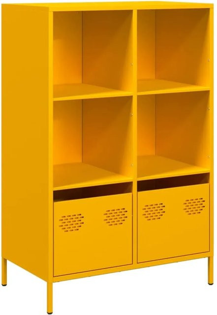 vidaXL Highboard aus kaltgewalztem Stahl in Gelb, B/T/H: 68 x 39 x 103,5 cm - Bild 1