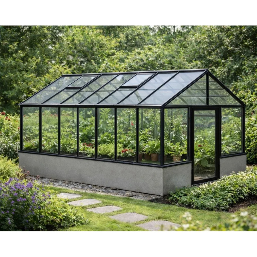 Bloomcabin Wandgewächshaus GHWM6 aus Aluminium und Sicherheitsglas in Schwarz, B/T/H: 235 x 235 x 12,55 cm - Bild 2