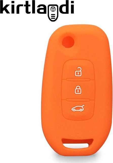 Silikon Schlüsselhülle für Renault Logan 2 Stepway Sandero Clio 5 Arkana Captur Kadjar Kwid in Orange - Bild 1