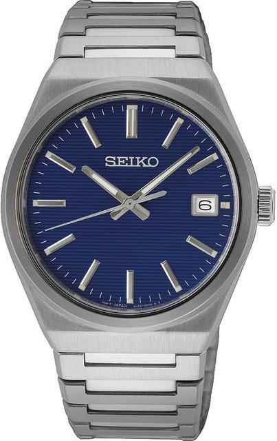 Seiko Armbanduhr, Quarz, Edelstahl, Blau, 39 mm, Herren - Bild 1