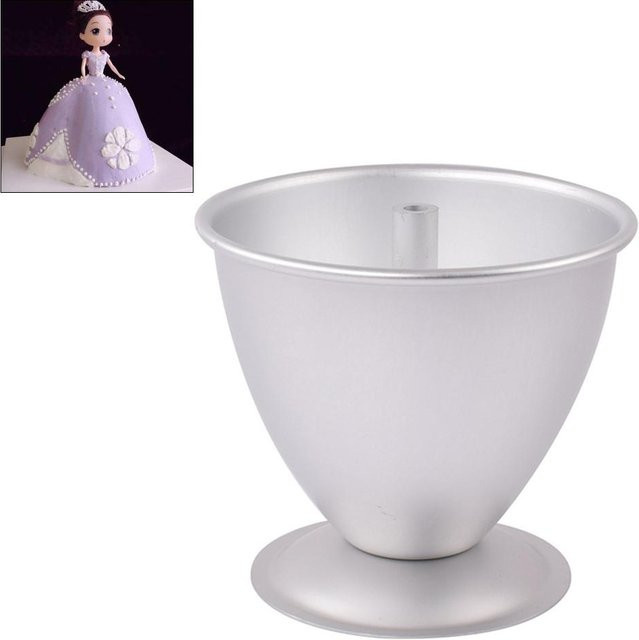 TOMTOP JMS Backform aus Aluminium in Silber für dekorative Prinzessinnen-Puppenkleid-Kuchen, 20,2 cm Durchmesser - Bild 1