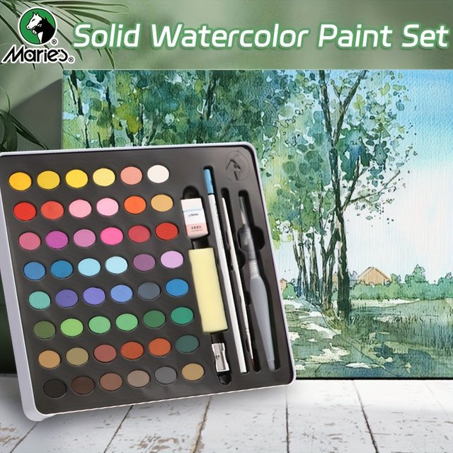 Marie's Aquarellfarben-Set mit 48 Farben in einer tragbaren Metallbox, Mehrfarbig - Bild 1
