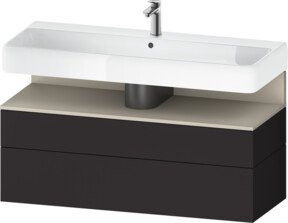 Duravit Waschtischunterschrank Qatego in Schwarz Matt mit 1 Tür und 1 Auszug, B/T/H: 119 x 47 x 59 cm - Bild 1