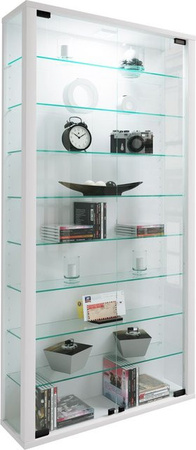 VCM Standvitrine Lumo Maxi in Weiß mit ESG-Sicherheitsglas und Glastüren, H x B x T: 113 x 59 x 18 cm