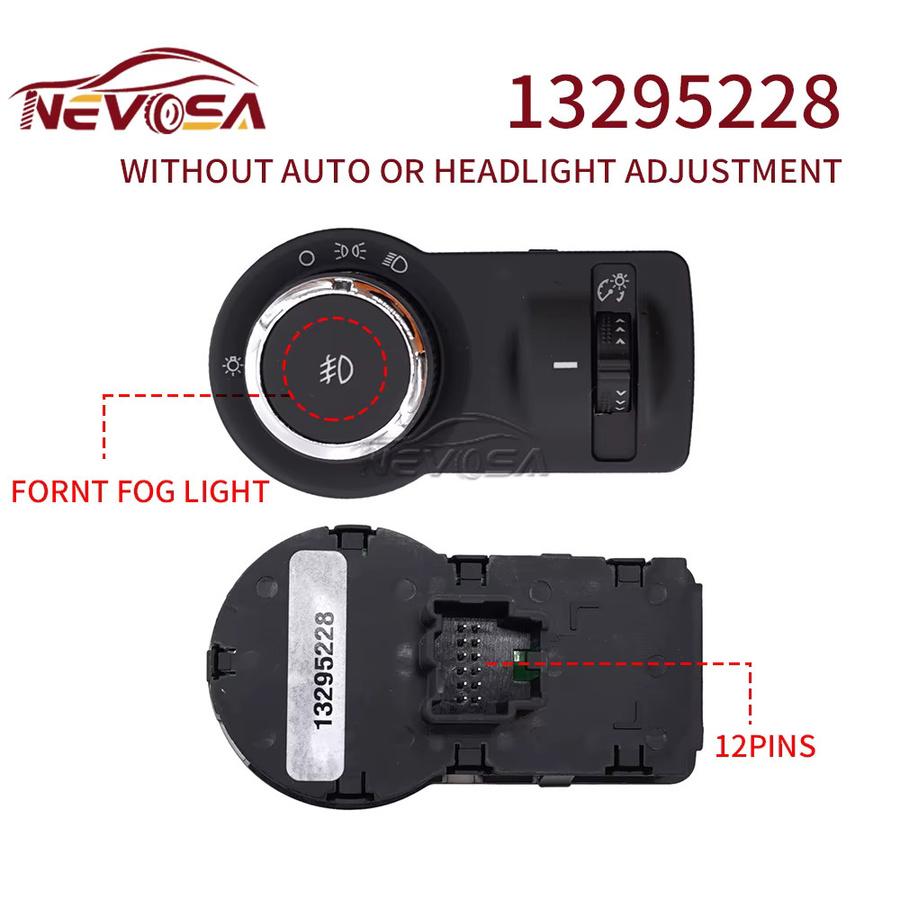 NEVOSA Scheinwerfer Licht und Nebel Lampe Schalter in Schwarz für Chevrolet Cruze Aveo sowie Opel Astra Insignia - Bild 2