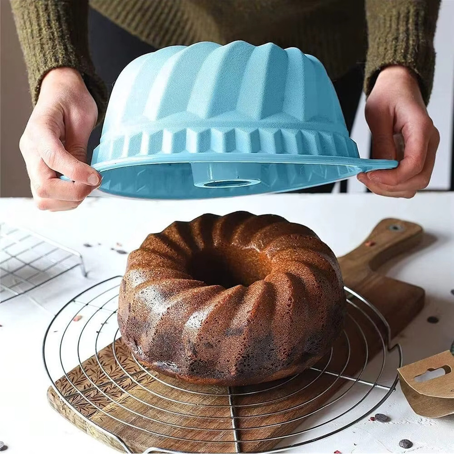 FSMHOME 3D Silikon Backform für geriffelte Kuchen, rund, Farbe: Grau - Bild 3