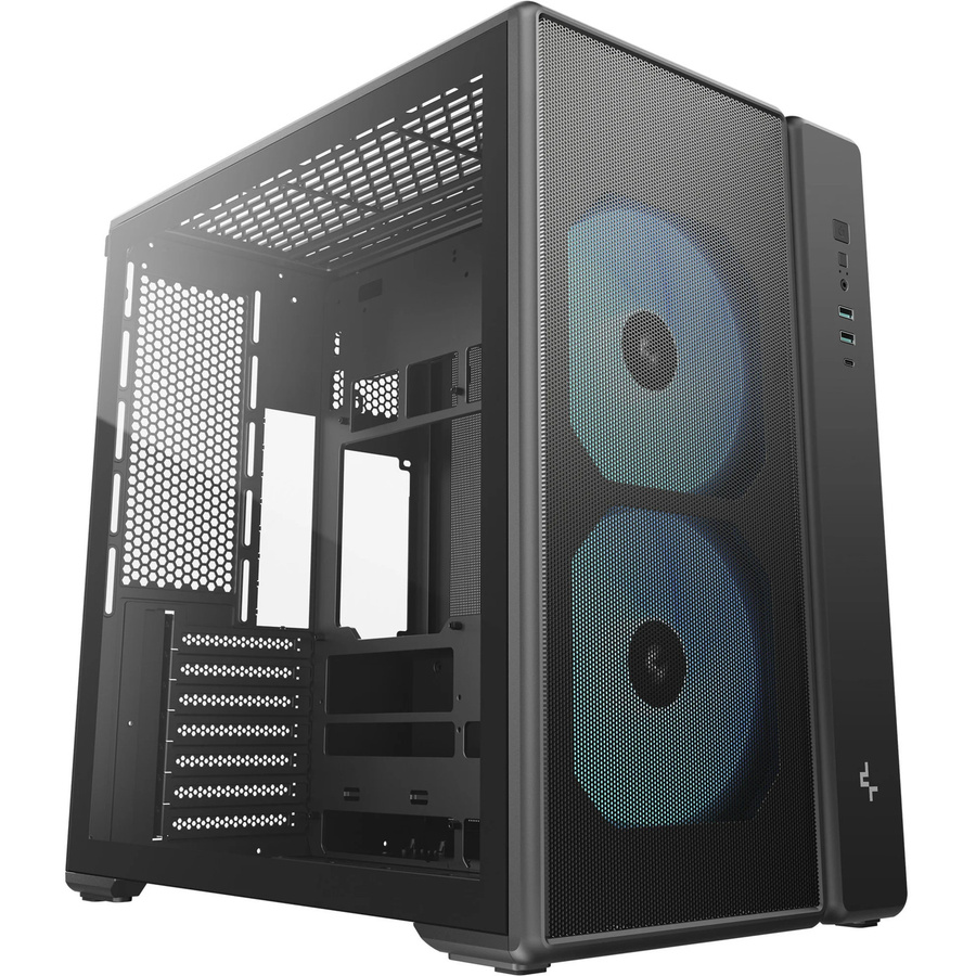 DeepCool CG590 MESH 2F Tower-Gehäuse in Schwarz mit ATX-Unterstützung und USB-C sowie 3,5 mm Klinkenanschluss - Bild 1