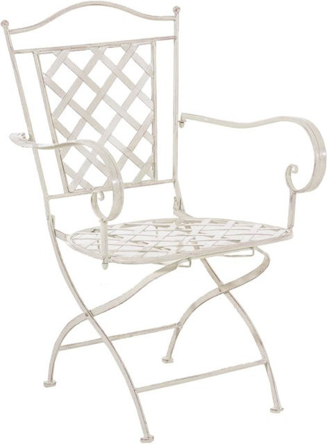 TPFGarden Stuhl Athan in Beige aus Eisen mit Armlehnen im nostalgischen Design - Bild 1