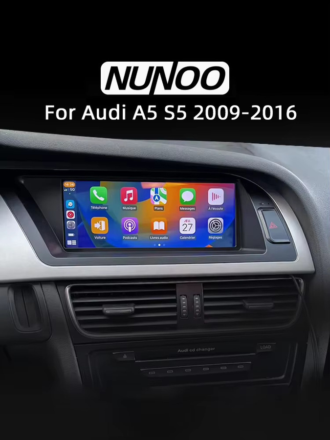 Nunoo Drahtloser CarPlay und Android Auto Multimedia Player mit GPS für Audi A5 S5, 256 GB, Schwarz - Bild 5