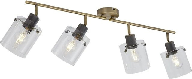 QAZQA Design Deckenstrahler Domo in Bronze mit transparentem Klarglas, 4-Licht Modernes Design für Küche, Esszimmer und Arbeitszimmer - Bild 1