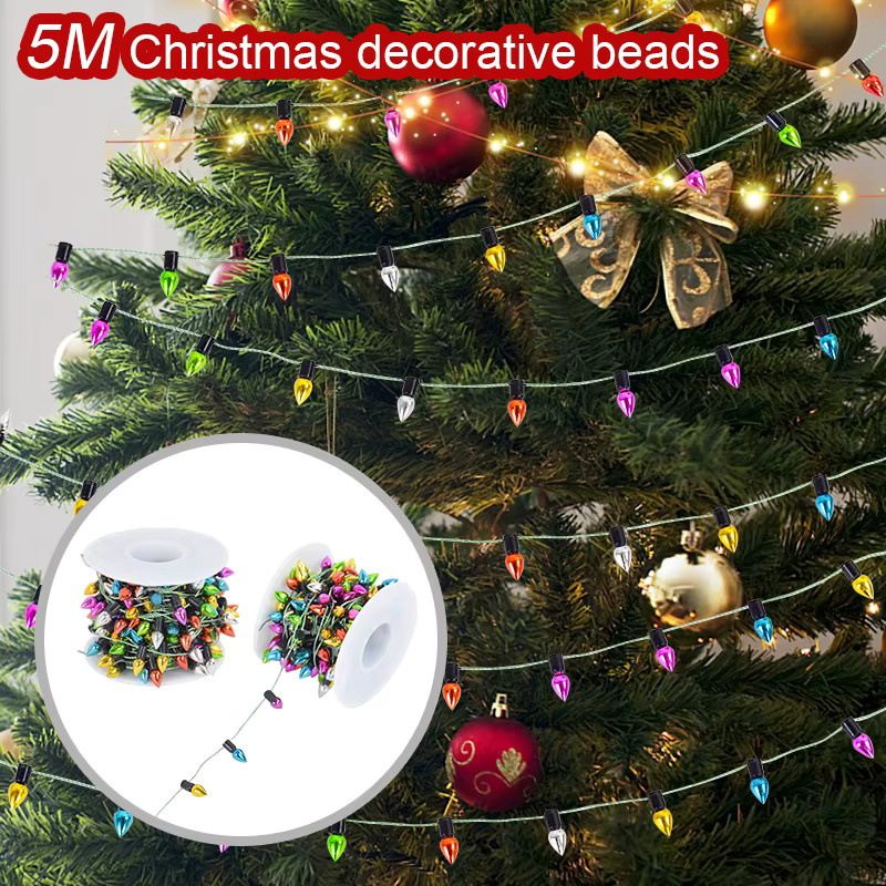 Bunte Glühbirnen-Lichterkette ZQNYCY für Weihnachtsbaum und Dekoration, 5 m, Mehrfarbig - Bild 2