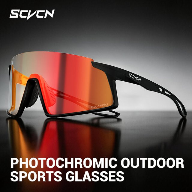 SCVCN Sportsonnenbrille, Photochrome, Vollrand, Unisex, Kunststoff - Bild 1