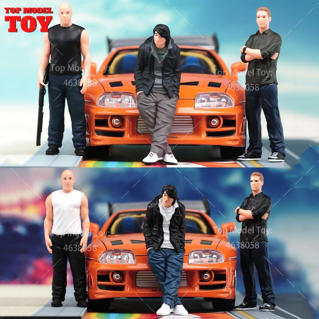 MAK Bemalte Miniaturen Paul Walker Dom Gal Gadot, Szenenfigur, Maßstab 1:24, Bunt / Mehrfarbig - Bild 1