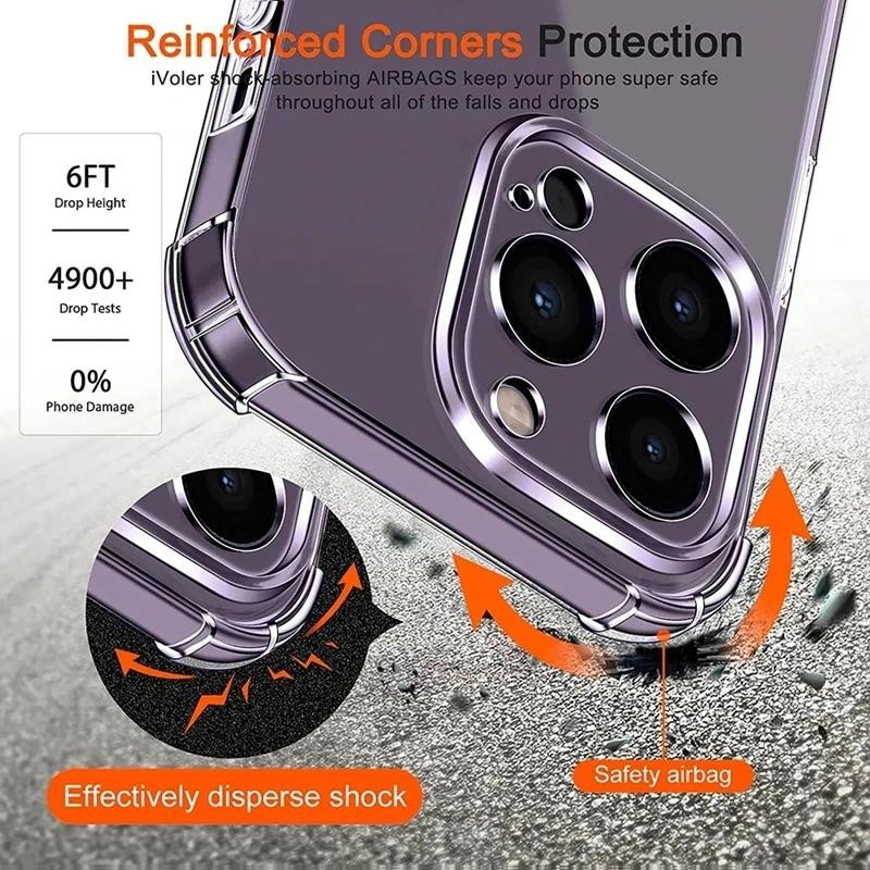 Stoßfeste Silikon Handyhülle mit Linsenschutz für iPhone in Transparent - Bild 6
