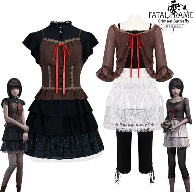 BOOCRE Fatal Frame II Crimson Butterfly Amakura Mio Amakura Mayu Cosplay Kostüm, Unisex, Plüsch / Textil - Bild 1