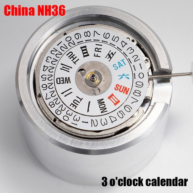 NH36 Automatik Uhrwerk, Edelstahl, Silber, Unisex - Bild 1
