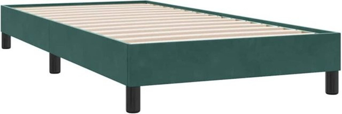Polsterbett vidaxl aus Samt und Holzwerkstoff in Grün, B/T/H: 90 x 210 cm - Bild 1