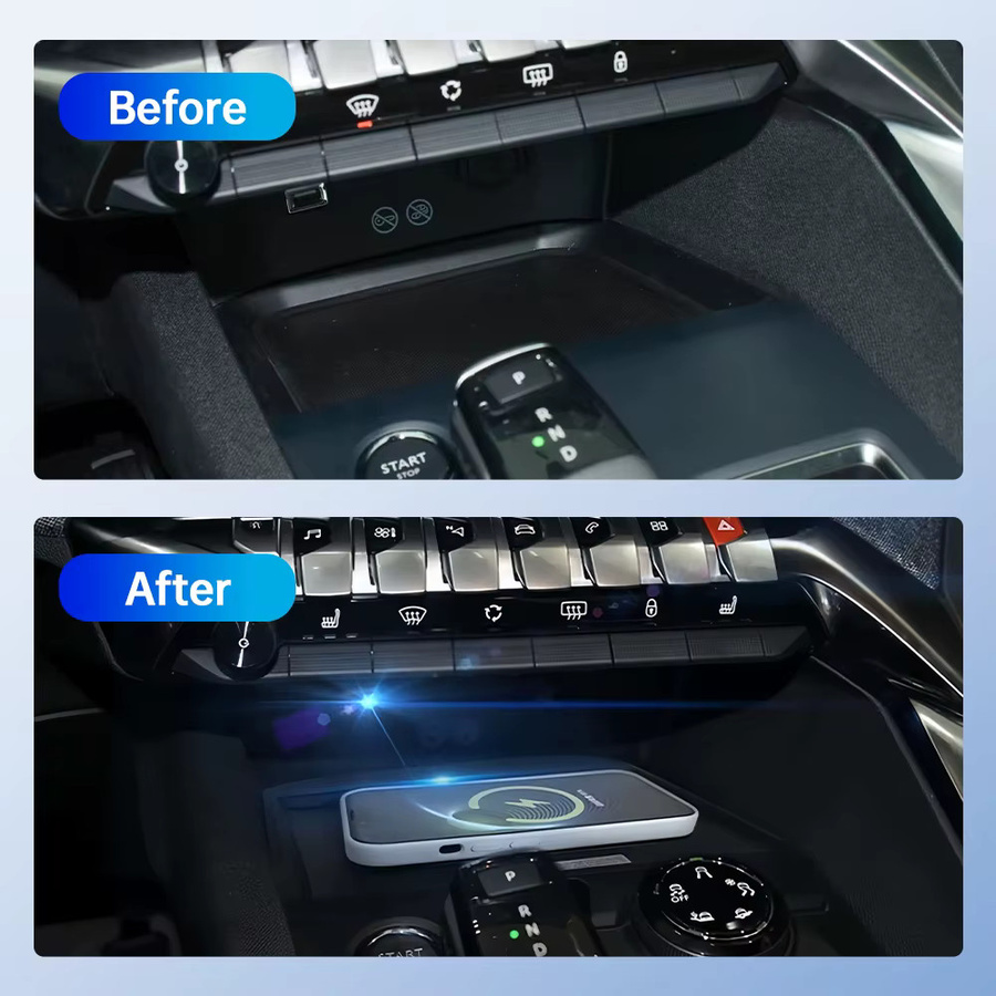 MOCENDO Wireless Auto-Ladegerät für Peugeot 3008 4008 5008 (2016–2021), Handy-Schnellladehalter in Schwarz - Bild 3