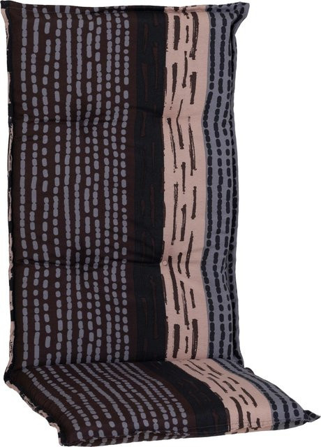 Beo Sitzauflage Hochlehner Bangui gestreift in Grau-Ecru, B/T/H: 118 x 50 x 50 cm - Bild 1