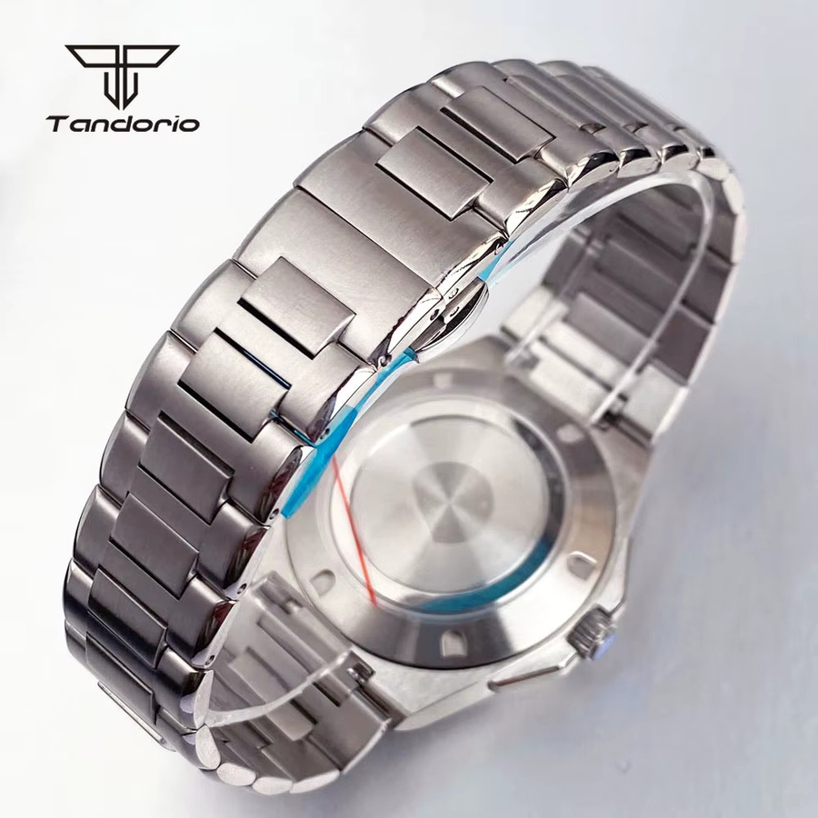 Tandorio Armbanduhr Edelstahl, Saphirglas, Silber, Unisex, 40 mm - Bild 5