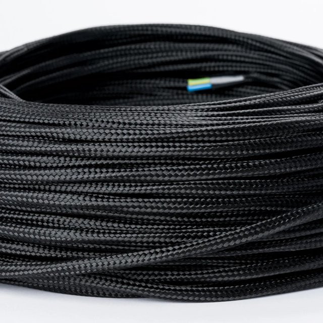 Orion Lightstyle Dünnes Textilkabel 3-adrig in Schwarz als Meterware mit Ø 4,7mm - Bild 1