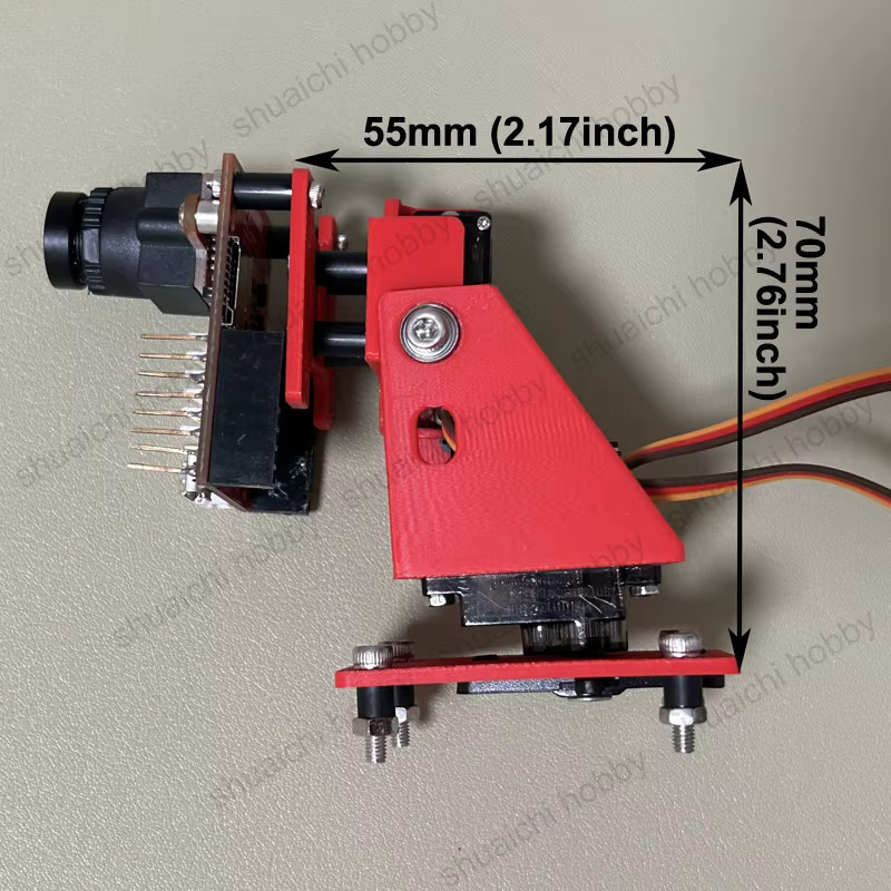 YUENHOANG Servo-betriebene 2-Achsen Gimbal Montage Halterung Pan-Tilt FPV Kopf Tracking Kamera Halterung für RC Drohnen in Rot - Bild 2