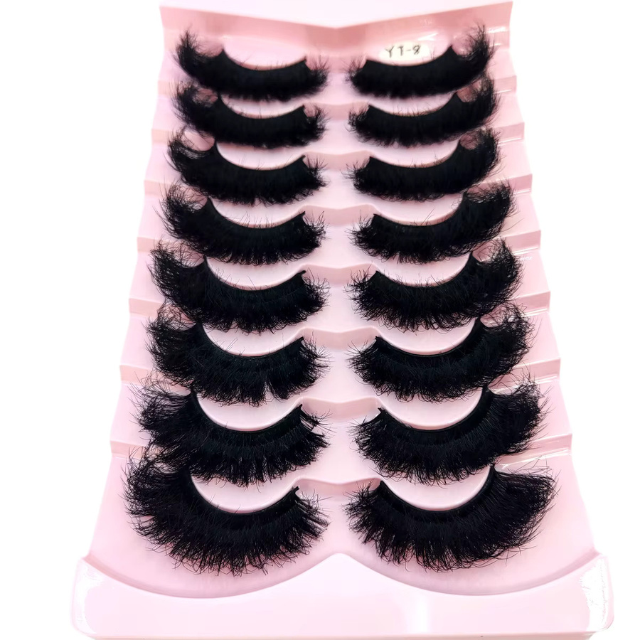 AMSDCN Künstliche Wimpern 3D, Black, 8 Paar, Natürlich - Bild 2