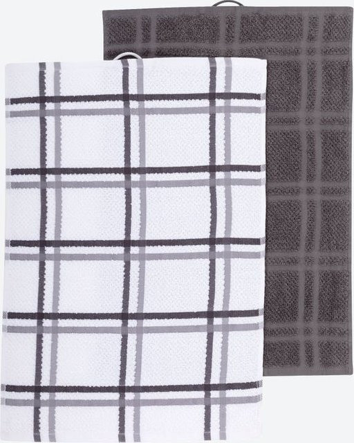 NKD Küchentuch 2er-Pack in Grau und Multicolour, B/H: 40 x 60 cm - Bild 1