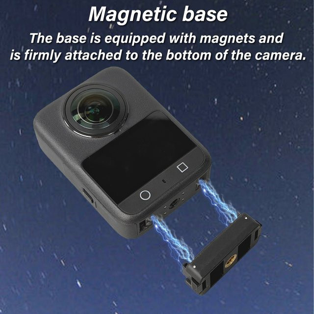 Magnetischer Schnellwechseladapter für DJI OSMO 360 und Action 6/5/4/3 aus Aluminiumlegierung in Schwarz mit 1/4 Zoll Schraubenloch - Bild 1