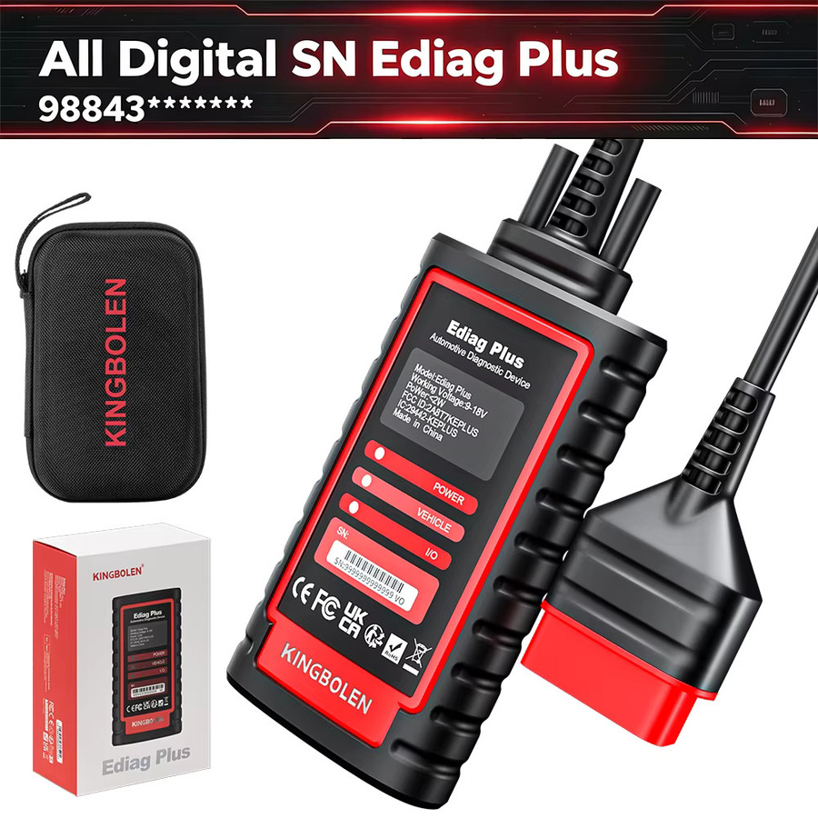 KINGBOLEN Ediag Plus CAN FD OBD Scanner Diagnosegerät für Steuergerätecodierung, Aktiver Test und 15 Resets in Schwarz - Bild 8