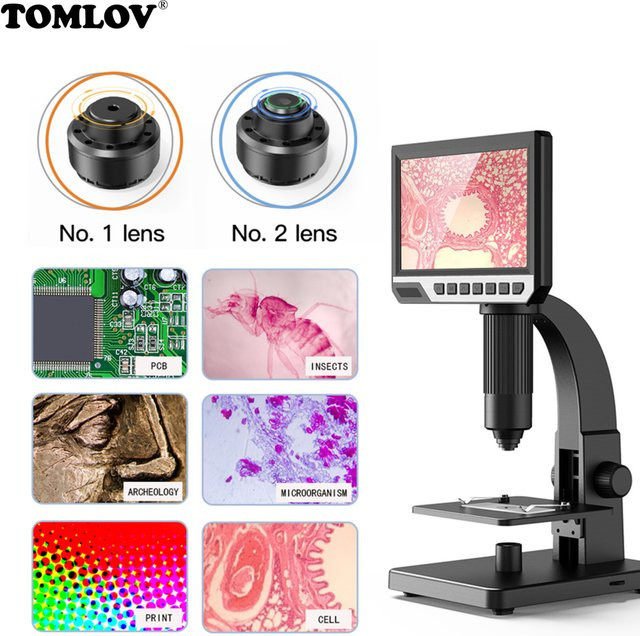 TOMLOV Digitalmikroskop 2000x, Schwarz - Bild 1
