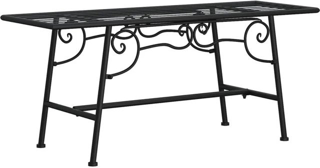 vidaXL Baumbank aus Stahl in Schwarz für Garten und Terrasse, B/T/H: 110 x 46 x 38 cm - Bild 1