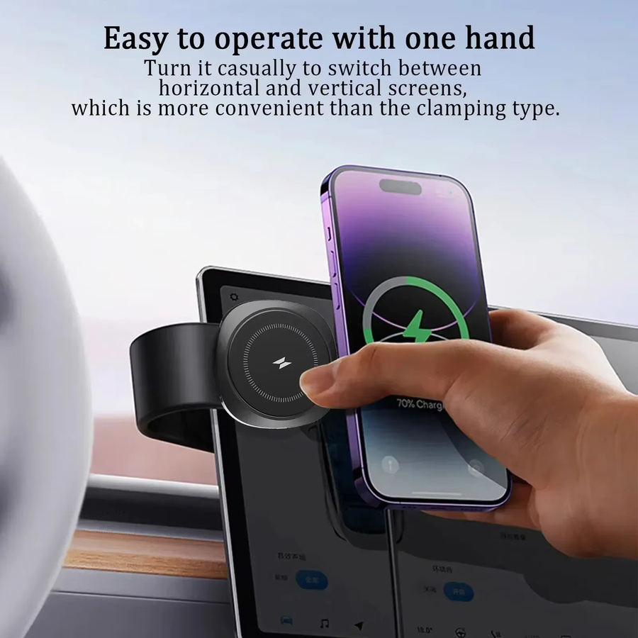 VIKEFON Magnetische kabellose Auto-Ladehalterung für das Armaturenbrett, verstellbarer MagSafe Telefonständer für iPhone 17 16 15 14 13 12, Schwarz - Bild 4