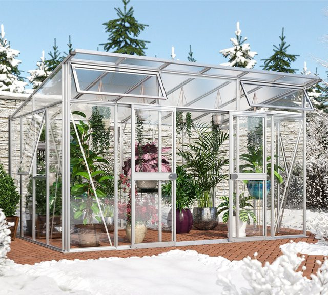 Vitavia Gewächshaus Aura 11500 in Weiß mit 11,5 m² Fläche, 3 mm ESG-Glas und 10 mm HKP - Bild 1