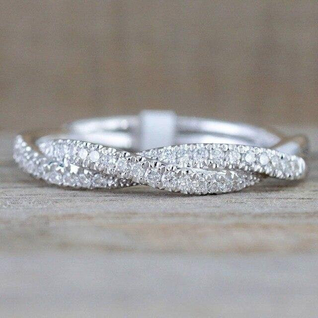 Twist-Ringe, CZ, Silberfarben, Damen - Bild 1