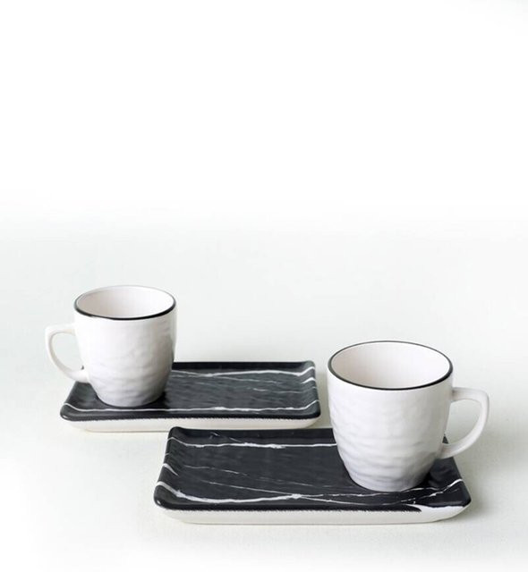 HermiaConcept Kaffeetassen-Set Quebec 4-tlg. aus Steinzeug in Multicolor - Bild 1