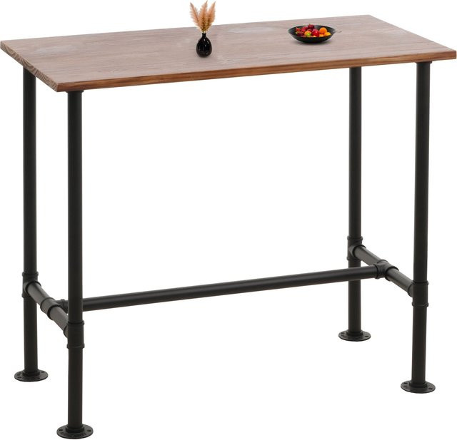 Bartisch MCW-N21 Industrial Style aus Kiefer und Metall in Braun, B/T/H: 120 x 108 x 61 cm - Bild 1