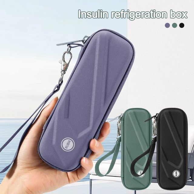 ISKYBOB EVA-Insulin-Kühltasche in Schwarz mit Geltasche und Pillenschutz, wasserdicht und wärmeisoliert für Diabetiker, B/T/H: 17,5 x 6,5 x 17,5 cm - Bild 1