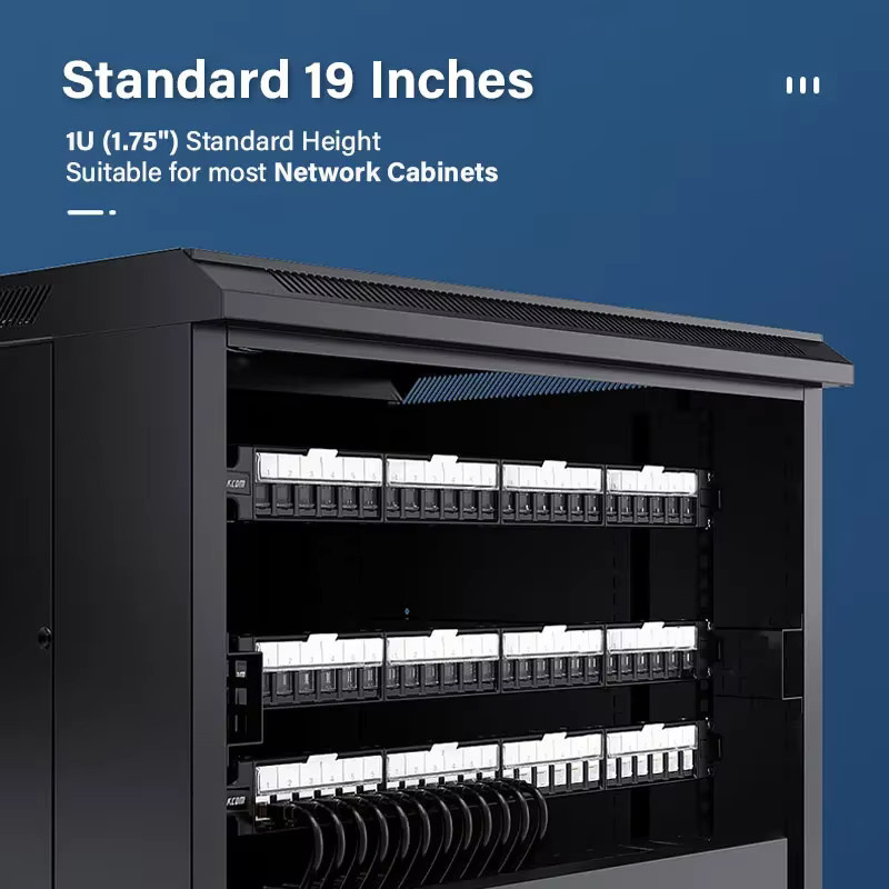 ZoeRax 24-Port RJ45 Patchpanel mit Abschirmung und Jack-Shutter für Keystone-Jacks und Keystone-Koppler, Schwarz, Rackmount oder Wandmontage - Bild 5