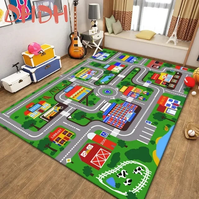 DHDH Spielmatte Baby Farm Road, Spielteppich, Bunt / Mehrfarbig - Bild 1