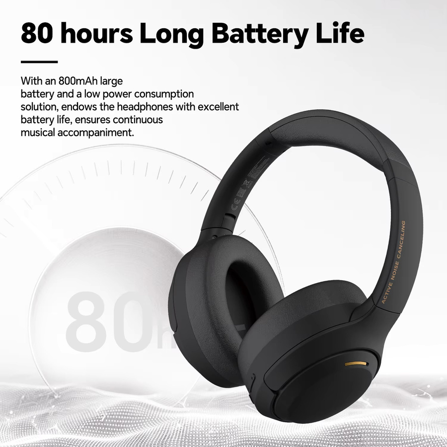 HONOR Headphone Pro ANC Over-Ear Kopfhörer in Schwarz mit 80 Stunden Akkulaufzeit, Bluetooth 5.4, Dual Connect und räumlichem Audio - Bild 4