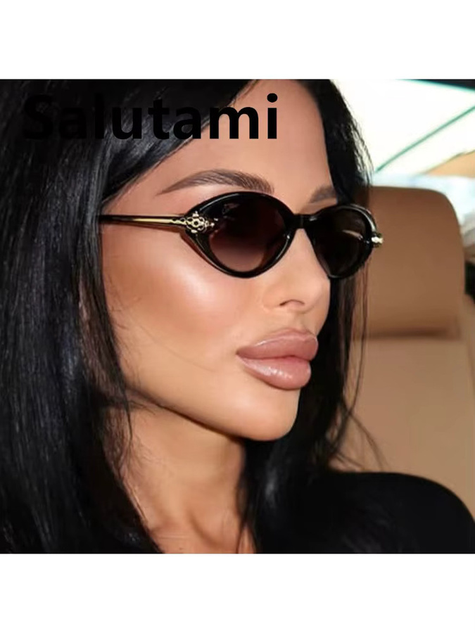 Salutami Cat-Eye Sonnenbrille, Vollrand, Schwarz, Damen - Bild 4