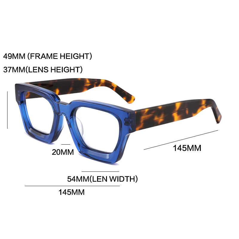 Acetat Brille, Vollrand, Square, Unisex, blau - Bild 2