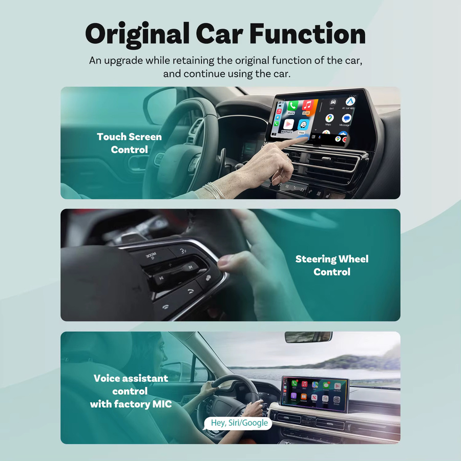 Ottocast 3.0 Mini Slim Kabelloser CarPlay und Android Auto Adapter in Schwarz und Silber mit Bluetooth 5.0 und WLAN - Bild 3