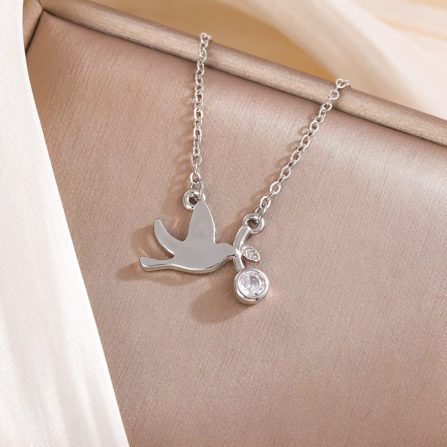 GaGa-Duck Halskette 925 Silber, Diamant, Zirkonia, Vogel - Bild 3