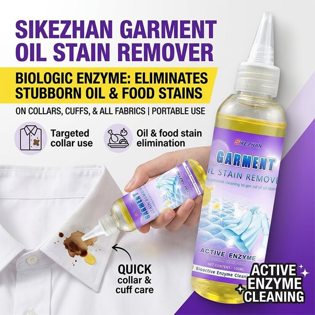 SIKEZHAN Professioneller Öl-Fleckenentferner für Kleidung und Stoffe, 100ml, transparent - Bild 1