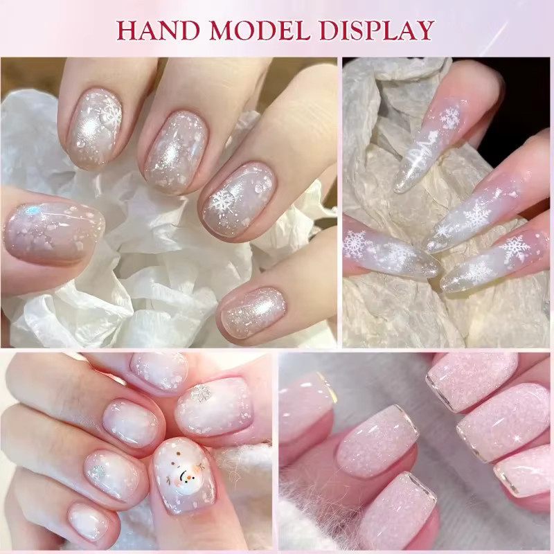 MSRUIOO Glitter Gelee Nagellack, 8 ml, Schneeflocken Form, Schimmernd - Bild 2