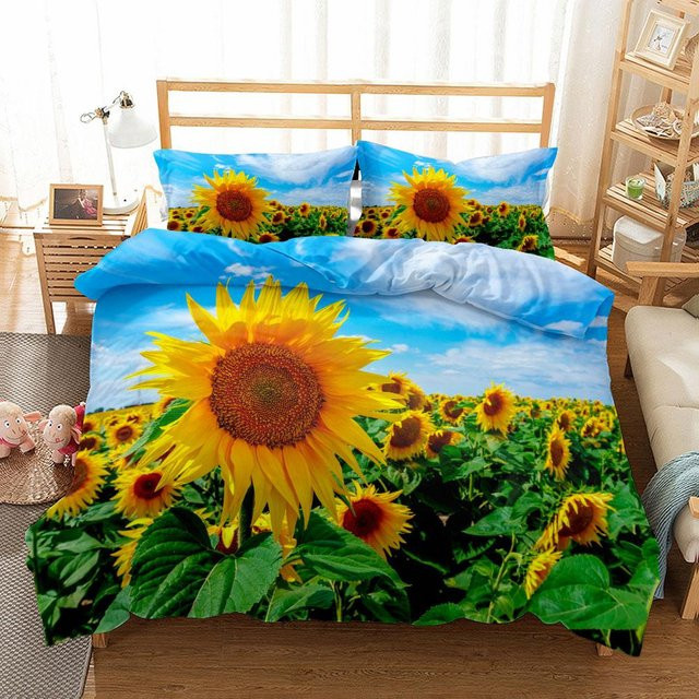 Binchi Outdoor Product Bettwäsche-Set Tropische Riesenblätter mit floralem Design, Farbe Gelb, Material Mikrofaser, B/H: 140 x 200 cm - Bild 1
